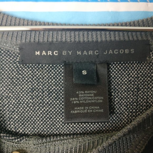 Marc by Marc Jacobs Animal Print Long Sleeve Raglan Crewneck Ribbed Knit Sweater - Picture 4 of 7